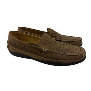 Johnston And Murphy Locklin Venetian Moc Loafer Woven Brown Leather Slip On 13
